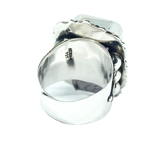 anillo de plata cuadrado con cristal swarovski2