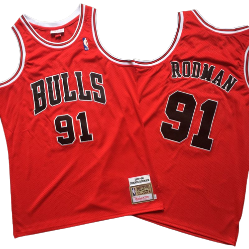 Jersey Dennis Rodman #91 Chicago Bulls Rojo