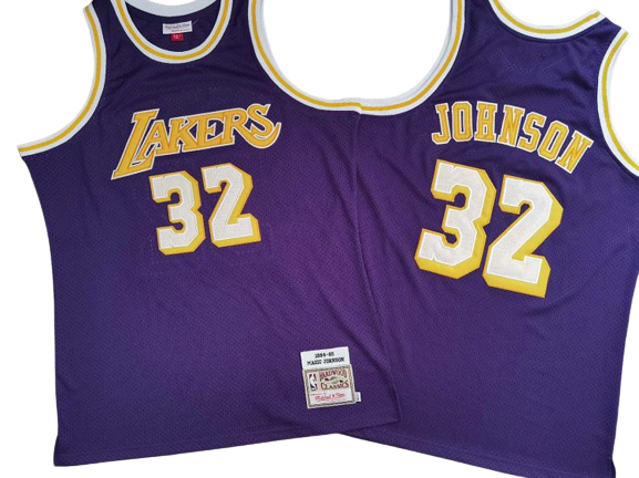 Jersey Magic Johnson #32 Los Lakers Morado