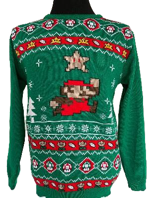Ugly Sweaters-Suéter Mario Bros Verde